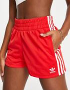 Adidas Originals Adicolor Three Stripe Shorts In Red