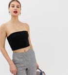 River Island Bandeau Crop Top In Black - Black