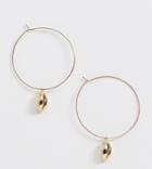Orelia Gold Plated Metal Shell Charm Hoops - Gold