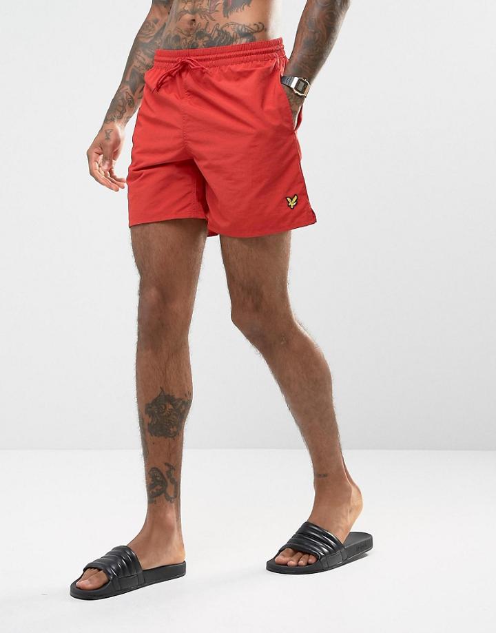 Lyle & Scott Swim Shorts In Red - Red