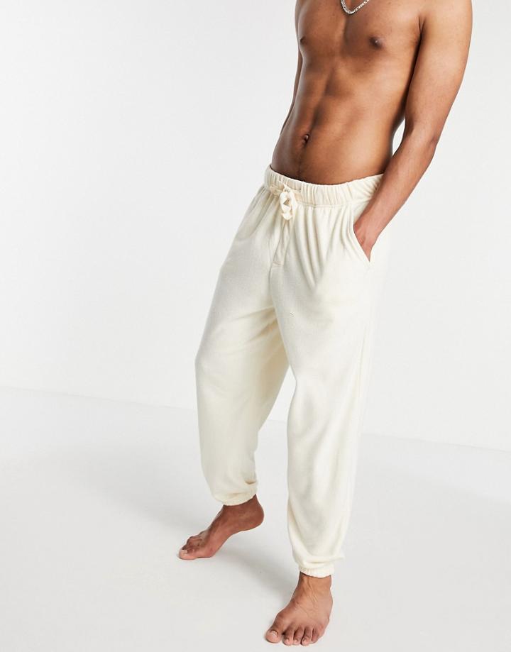 Asos Design Oversized Lounge Sweatpants In Brushed Beige-neutral
