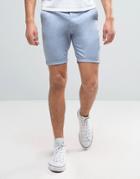 Asos Skinny Chino Shorts In Pale Blue - Blue