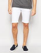 Asos Denim Shorts In Super Skinny White - White