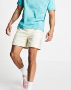 Asos Design Wide Fit Shorts In Off White Cord