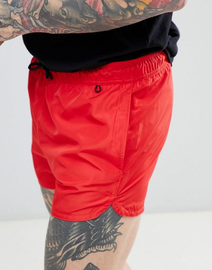 Bershka Swim Shorts In Red - Red
