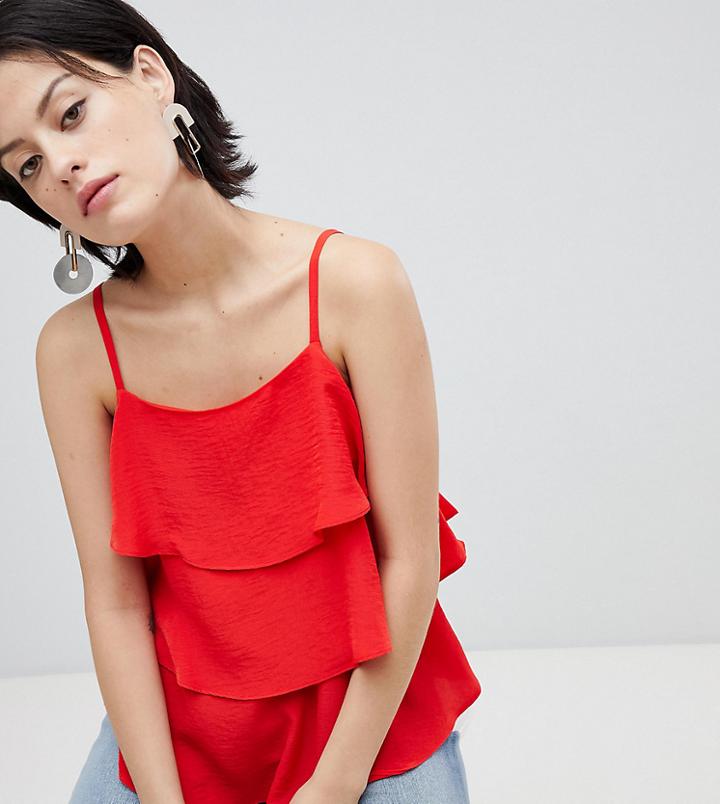 River Island Tiered Cami Top - Red