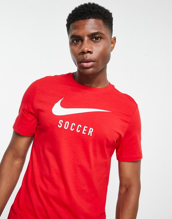 Nike Soccer Swoosh T-shirt In Red