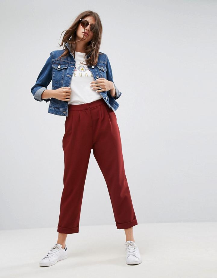 Asos Tailored Clean Peg Pant - Red