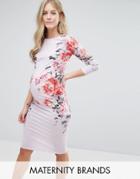 Bluebelle Maternity Floral Bodycon Dress - Pink