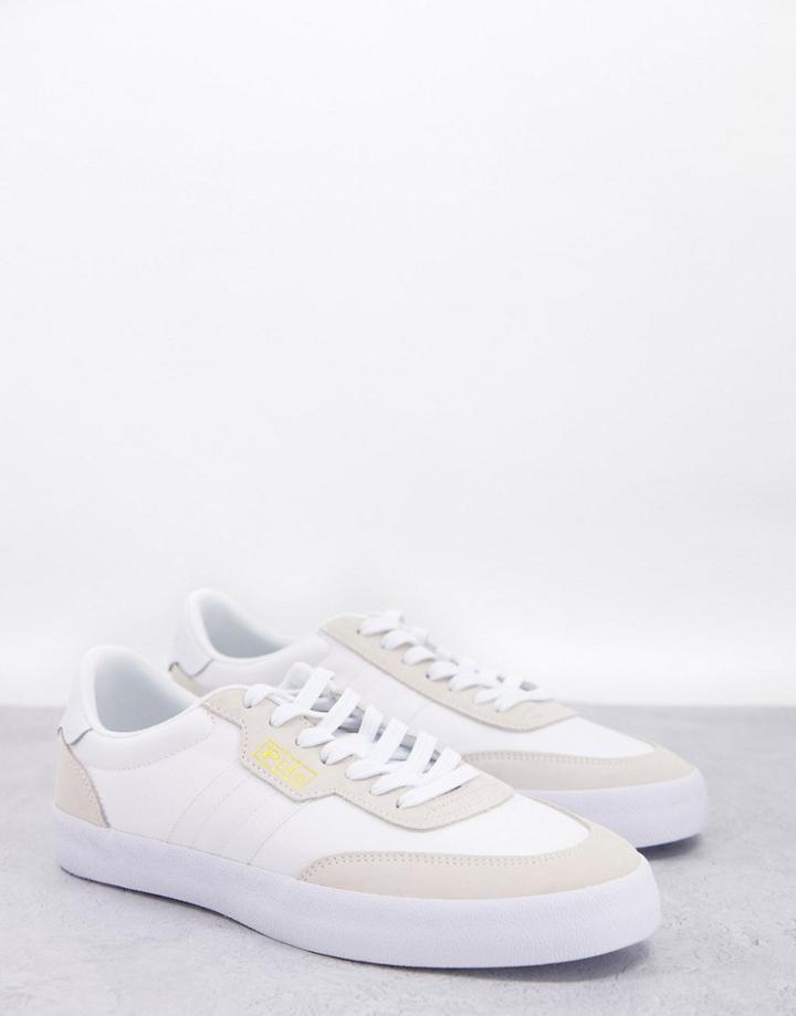 Polo Ralph Lauren Court Vulc Sneakers In Suede Mix White With Logo