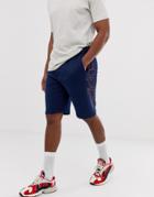 Adidas Originals Logo Jersey Shorts In Navy - Navy