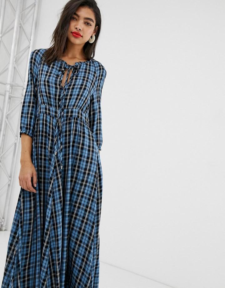 Max & Co Midaxi Dress In Check - Multi