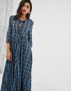 Max & Co Midaxi Dress In Check - Multi