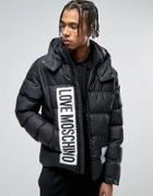 Love Moschino Padded Jacket With Hood - Black