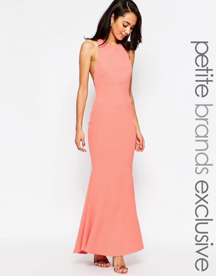Jarlo Petite Carmelita Maxi Dress With Plunge Back - Nude
