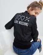 Love Moschino Shiny Padded Bomber Jacket - Black