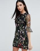Lipsy Floral Embroidered Shift Dress - Multi