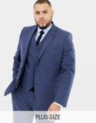 Gianni Feraud Plus Slim Fit Wool Blend Heritage Donnegal Suit Jacket - Navy