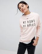 Noisy May Slogan Sweatshirt - Pink