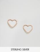 Kingsley Ryan Rose Gold Cut Out Heart Ear Studs - Gold