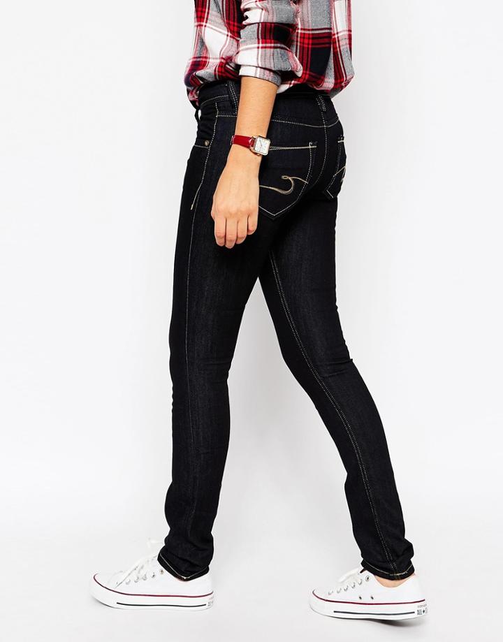 Cross Jeans Melissa Low Rise Dark Wash Skinny Jeans Leg 32 - Blue