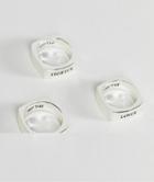 Wftw Stacking Ring 3 Pack In Silver - Silver