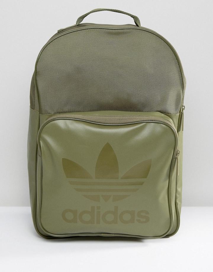 Adidas Originals Class Sport Backpack In Olive Cargo Bk6789 - Green