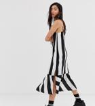 Collusion Bold Stripe Cami Midi Dress-multi