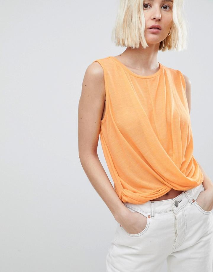 Vero Moda Twist Crop Top - Orange