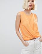 Vero Moda Twist Crop Top - Orange