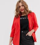 Simply Be Tailored Blazer In Red - Red