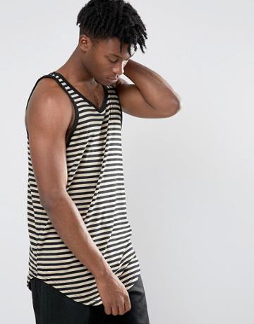 Other Uk Longline Striped Tank - Brown