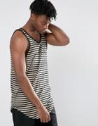 Other Uk Longline Striped Tank - Brown