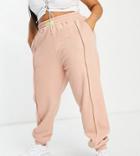 Public Desire Curve Exposed Seam Sweatpants In Peach - Part Of A Set-orange