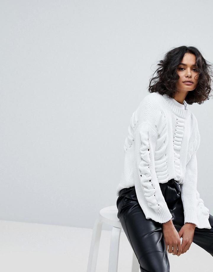 Boss Casual Textured Sweater - White