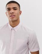 French Connection Short Sleeve Linen Shirt-pink