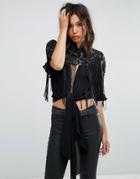Bolongaro Trevor Dolores Hand Beaded Cape - Black