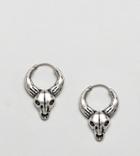 Reclaimed Vintage Inspired Bull Hoop Earrings In Silver Exclusive To Asos - Silver