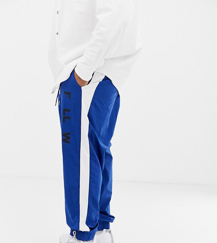 Collusion Plus Woven Jogger With Side Stripe In Blue - Blue