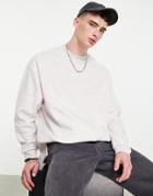 Asos Design Oversized Sweatshirt With Side Splits In Fleece-neutral