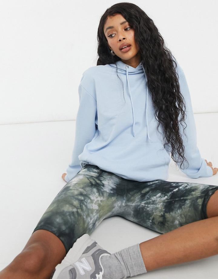 Monki Oda Organic Cotton Hoodie In Pale Blue-blues