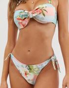 Ted Baker Knot Bikini Bottoms In Mint Choc Chip - Pink