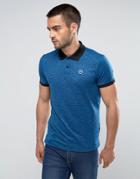 Hollister Athleisure Polo In Blue Marl With Contrast Collar - Navy