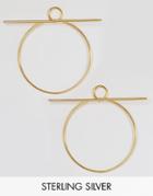 Lavish Alice Sterling Silver Gold Plated Hoop Bar Oversized Earrings -