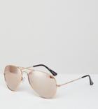 Accessorize Gold Aviator Sunglasses - Pink