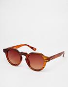 Jeepers Peepers Round Sunglasses In Wood Print - Brown
