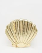 Skinnydip Mermaid Shell Crossbody Bag In Gold - Gold