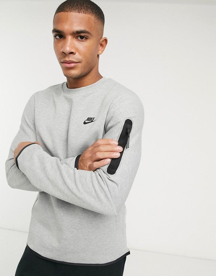 Nike Tech Fleece Crew Neck Sweatshirt In Gray-grey