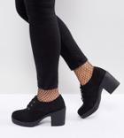 Asos Offering Wide Fit Lace Up Heeled Shoes - Black