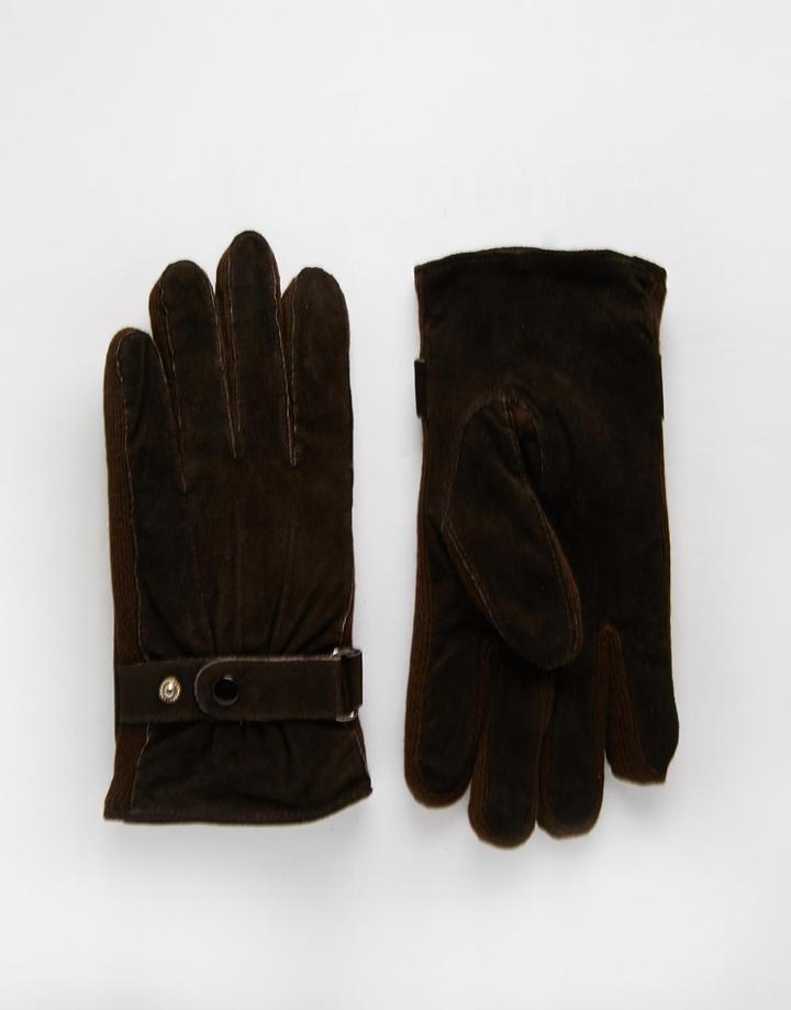 Peter Werth Suede Gloves - Brown